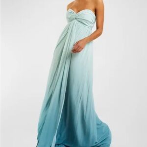 Mestiza Strapless Blue Ombre Maxi Dress